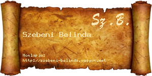 Szebeni Belinda névjegykártya